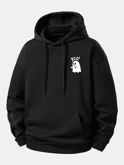 BOO Ghost Print Oversized Hoodie
