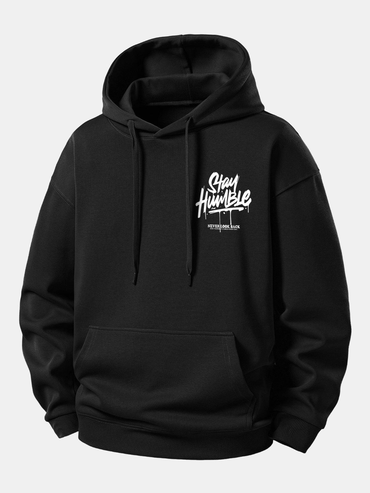 Moletom com capuz de caimento confortável com estampa “Stay Humble”