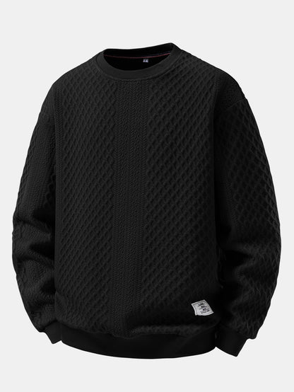 Geometric Jacquard Relaxed Sweatshirt
