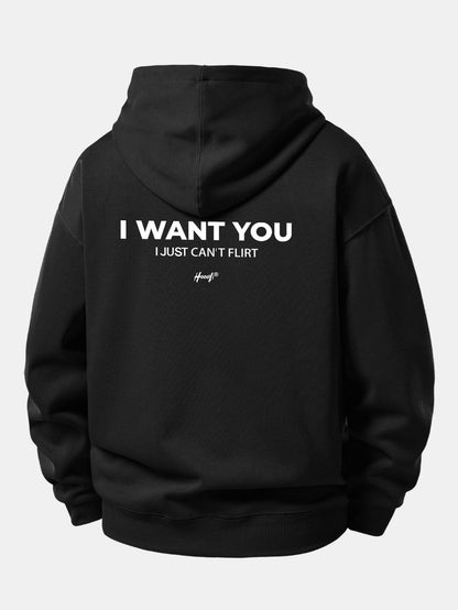 Moletom com capuz e caimento confortável com estampa “I Want You Back”