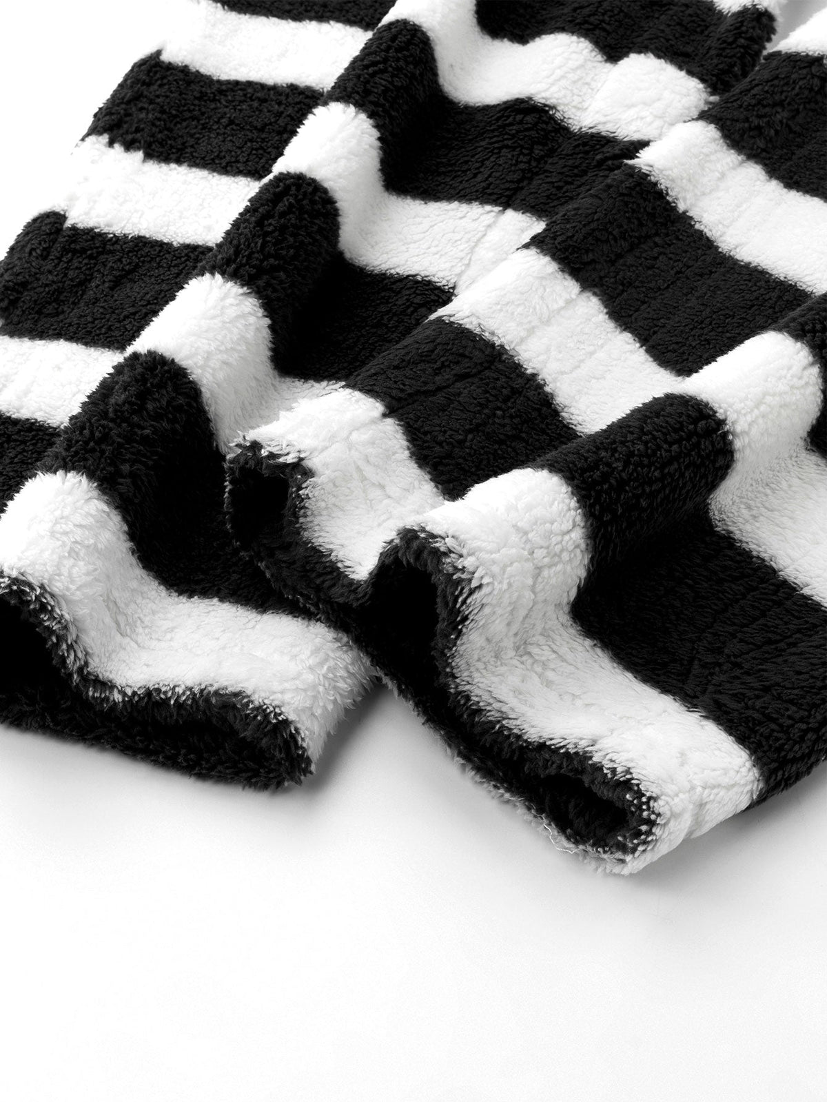Striped Teddy Fleece Straight Leg Sweatpants