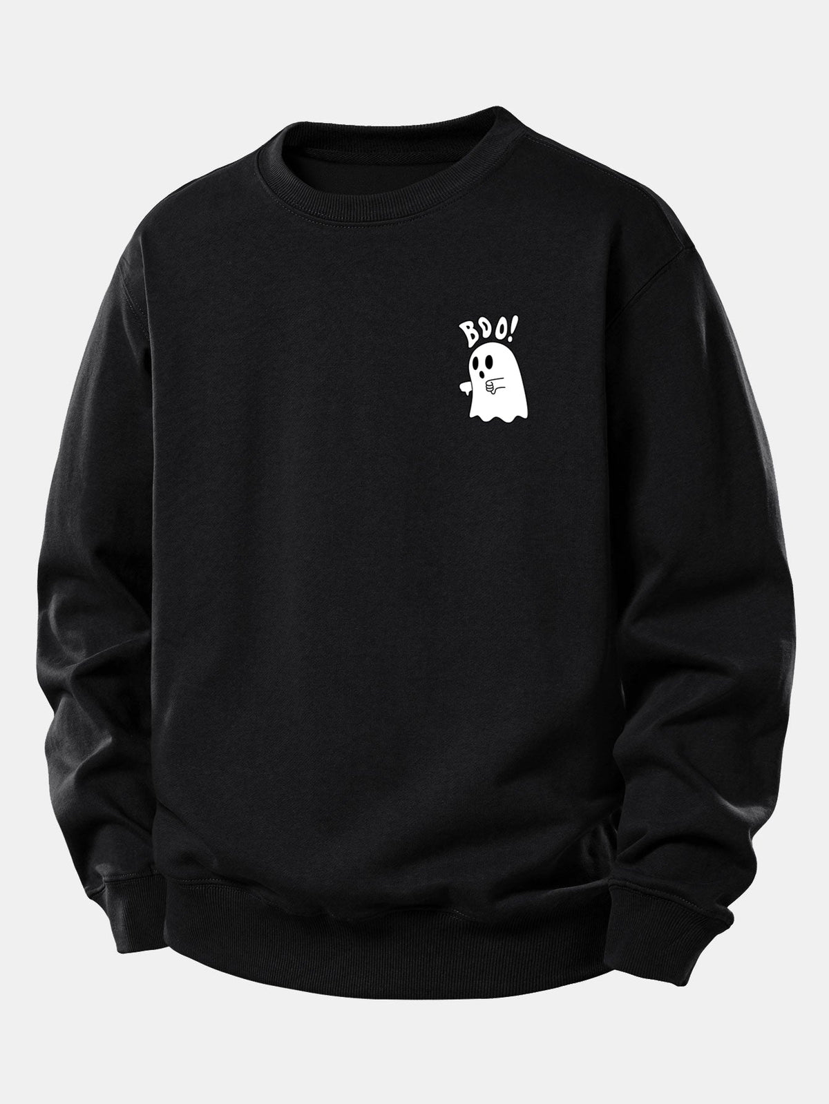 BOO Ghost Print Relaxed Sweatshirt
