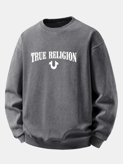 "True Religion" Washed Distressed Sweatshirt