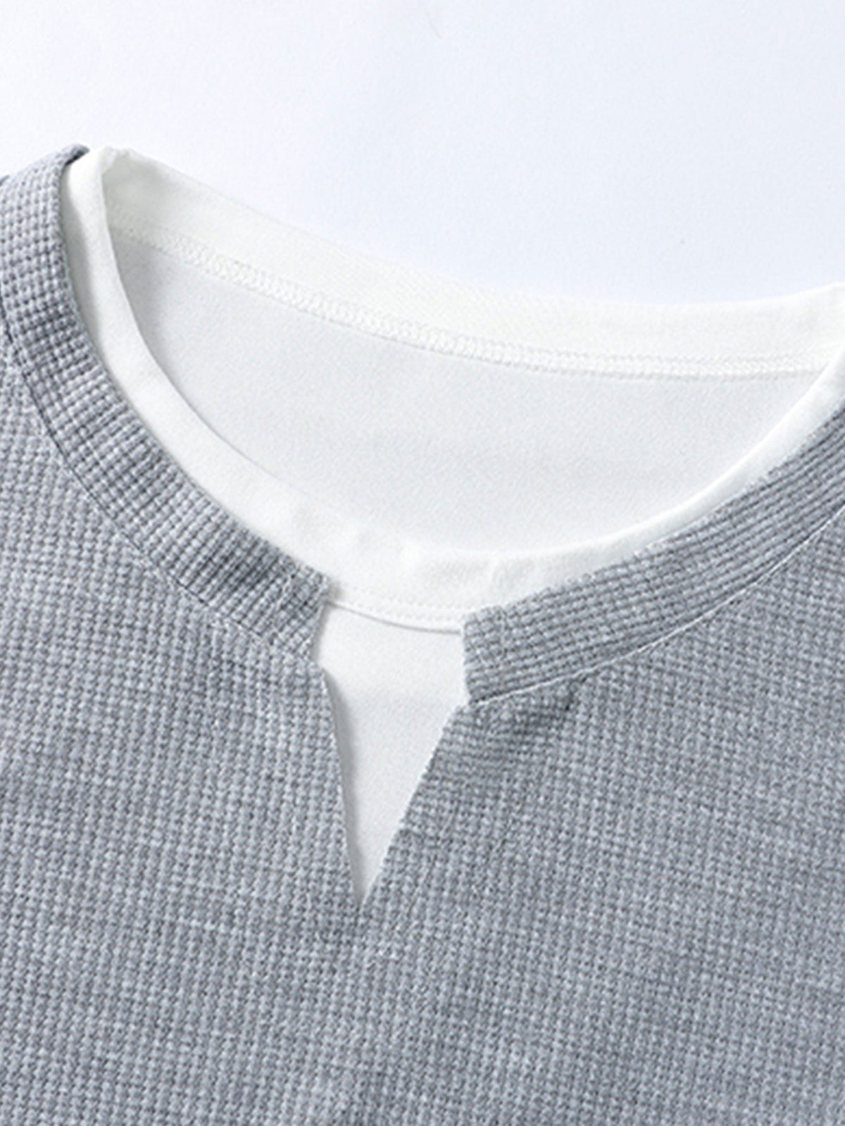 Camiseta 2 em 1 com Mangas Longas e Caimento Relaxado em Textura Waffle
