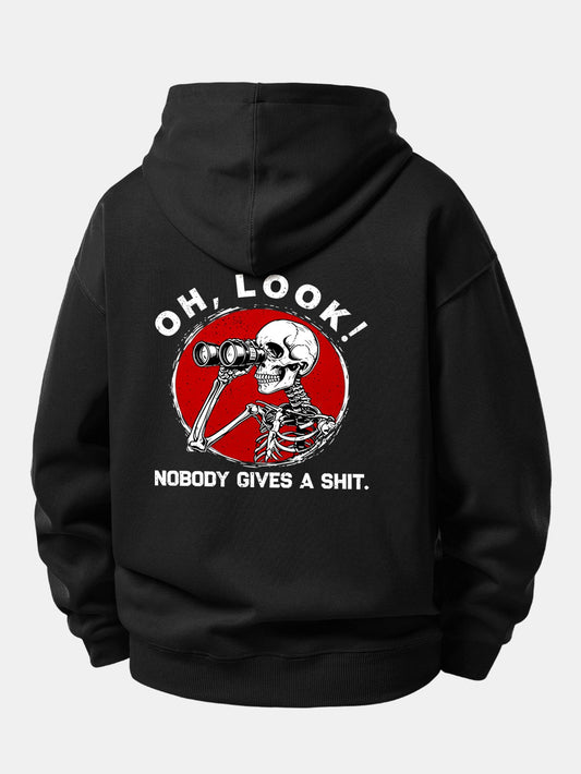 Telescope Skeleton Back Print Relaxed Sweatshirt