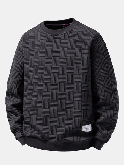 Striped Jacquard Relaxed Sweatshirt