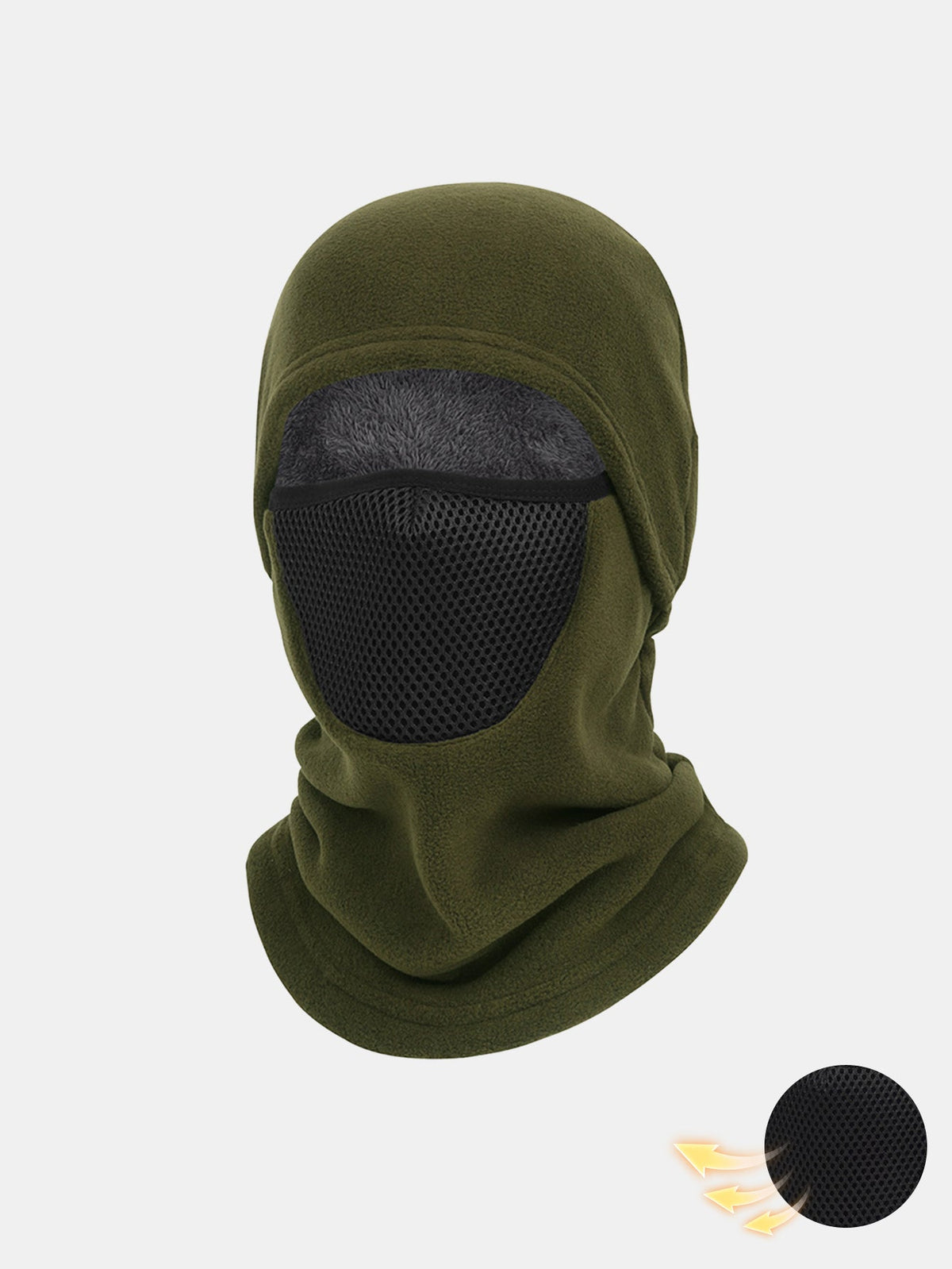 Windproof Wool Balaclava with Breathable Mesh Panel