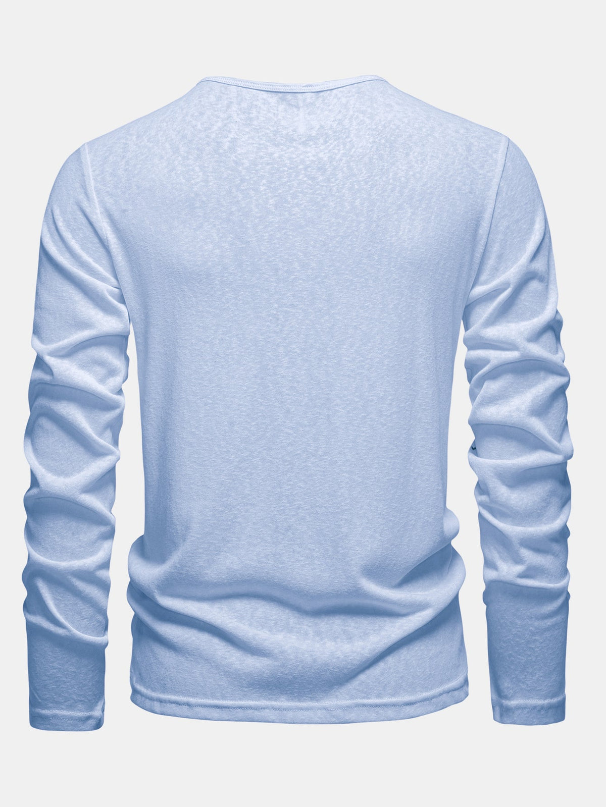 Lightweight Linen-Look V-Neck Long Sleeve T-Shirt