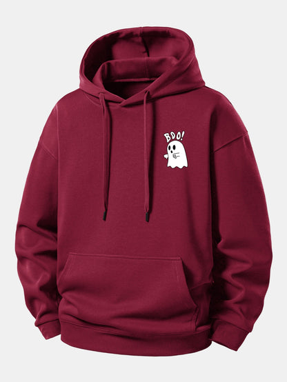 BOO Ghost Print Oversized Hoodie