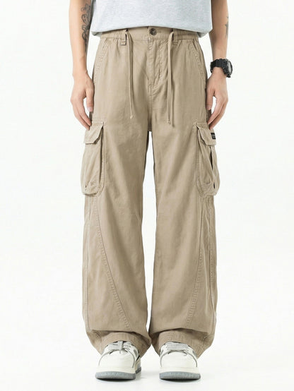 Vintage Washed Wide Leg Cargo Trousers