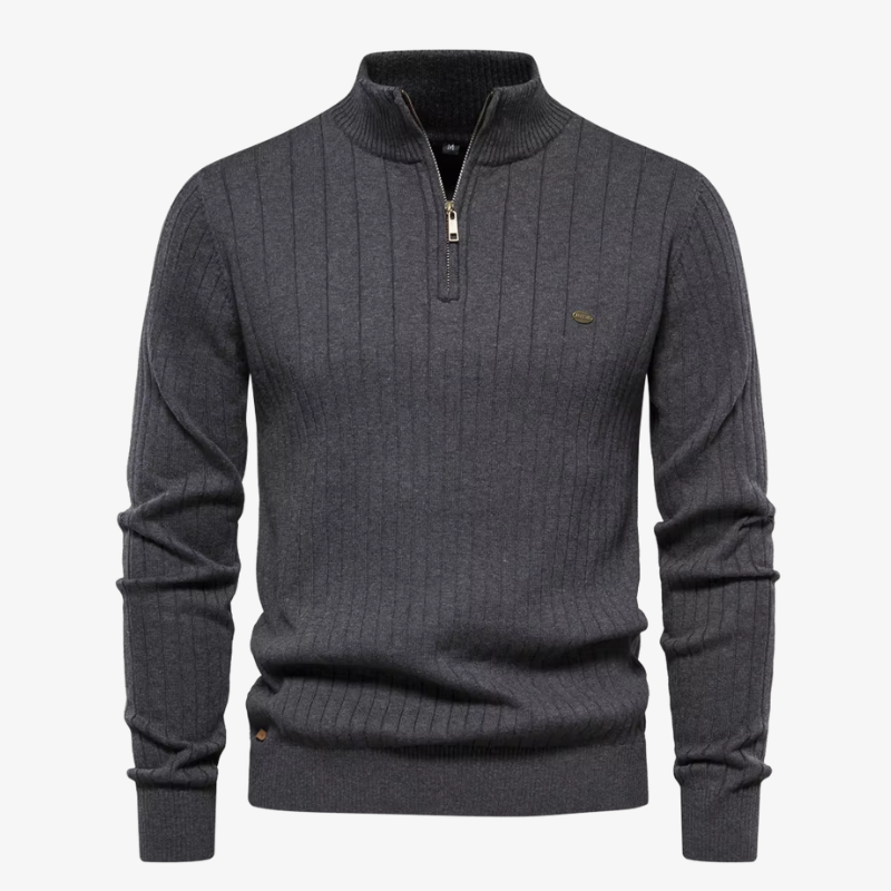 The Cavendish Ribbed Quarter-Zip Jumper