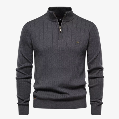 The Cavendish Ribbed Quarter-Zip Jumper