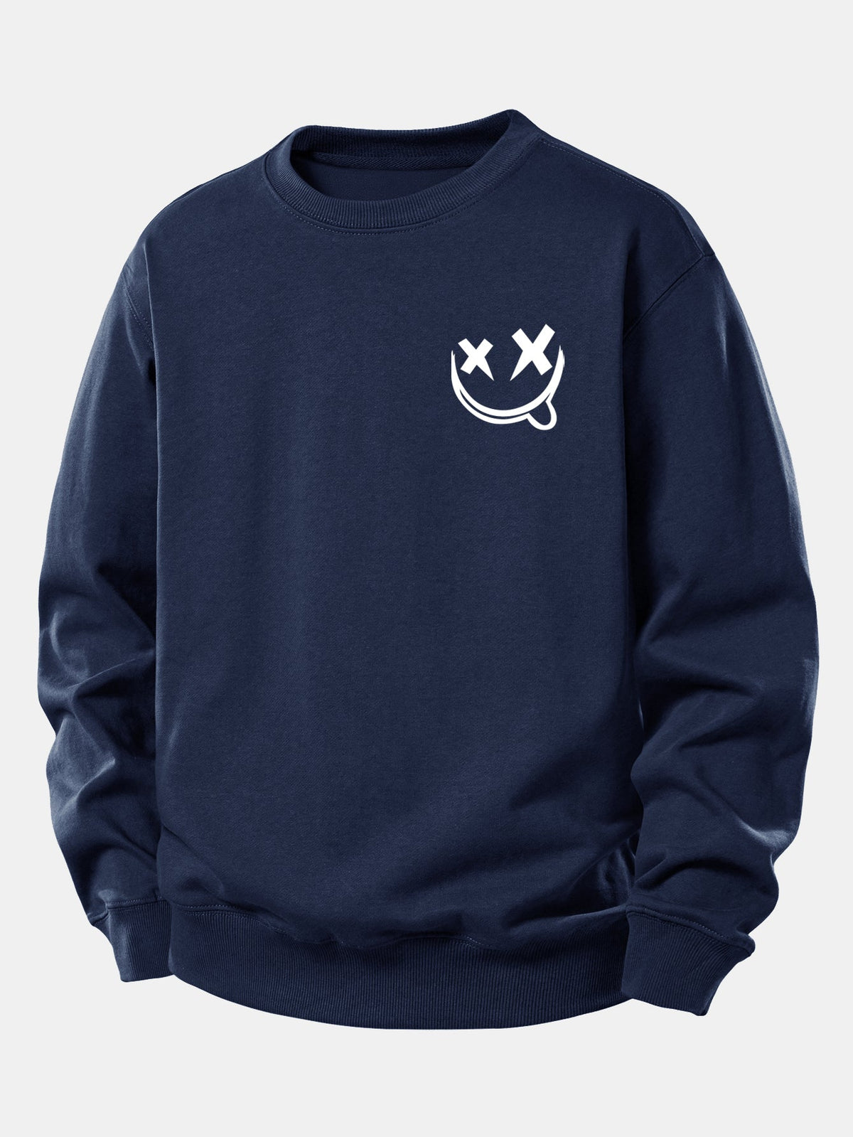 Smiley Print Relaxed Sweatshirt