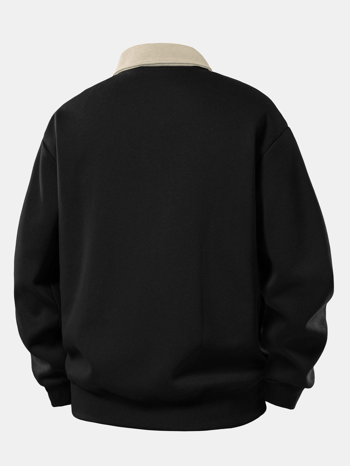 Moletom Polo com Contraste e Calça de Moletom de Perna Reta, Modelagem Relaxada