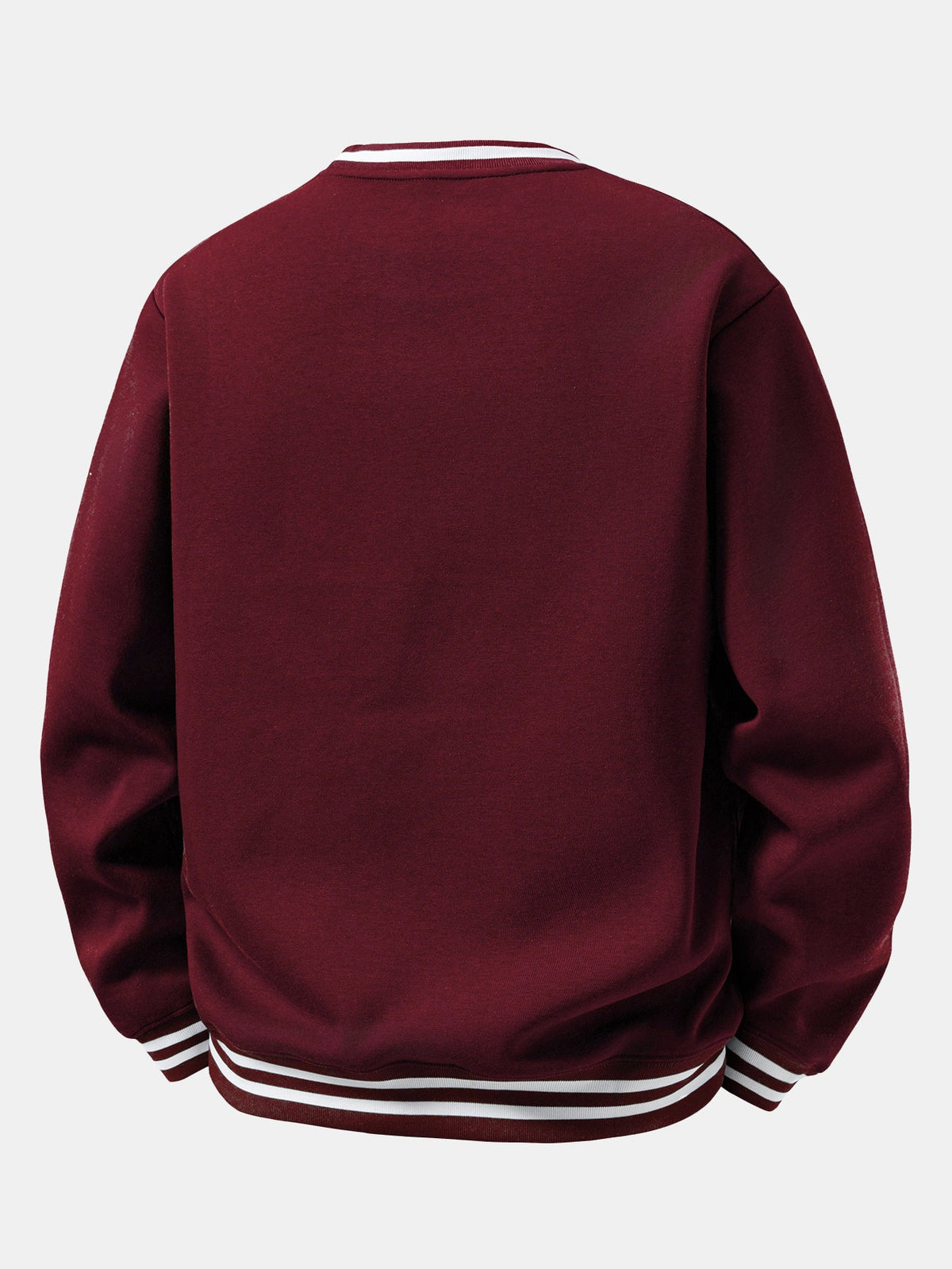 Striped Ribbed Crew Neck Sweatshirt