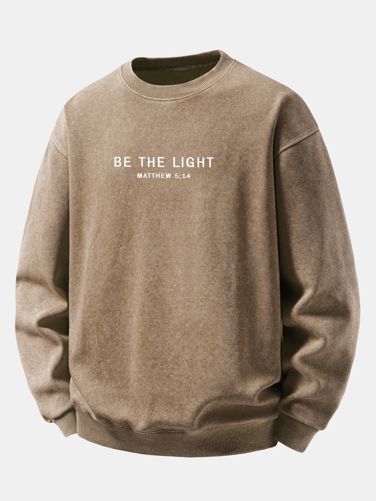 "Be The Light" Washed Distressed Sweatshirt