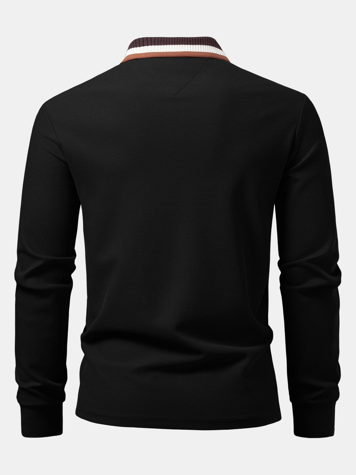 Polo de manga longa com gola contrastante