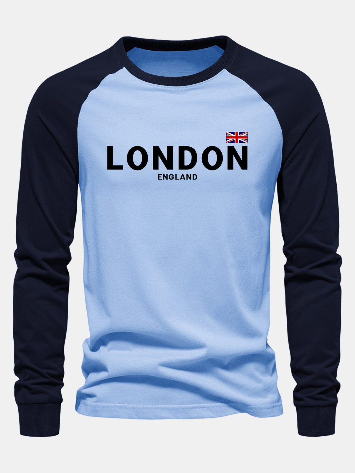 London Print Raglan Long Sleeve Cotton T-Shirt