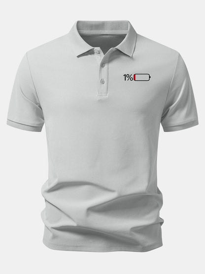 1% Battery Print Piqué Polo