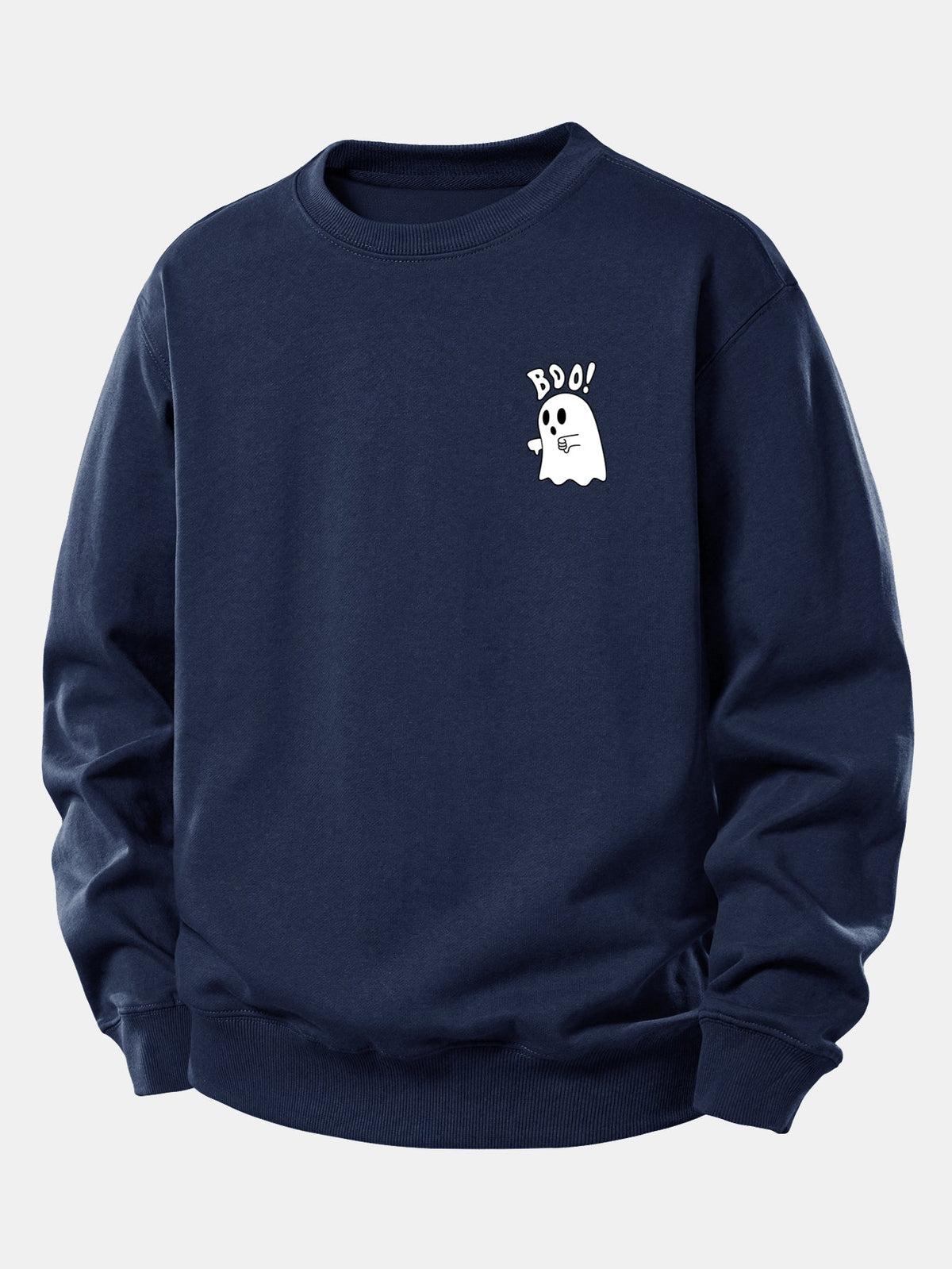 BOO Ghost Print Relaxed Sweatshirt