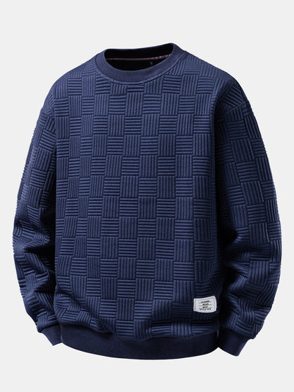 Striped Jacquard Relaxed Sweatshirt