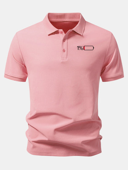 1% Battery Print Piqué Polo