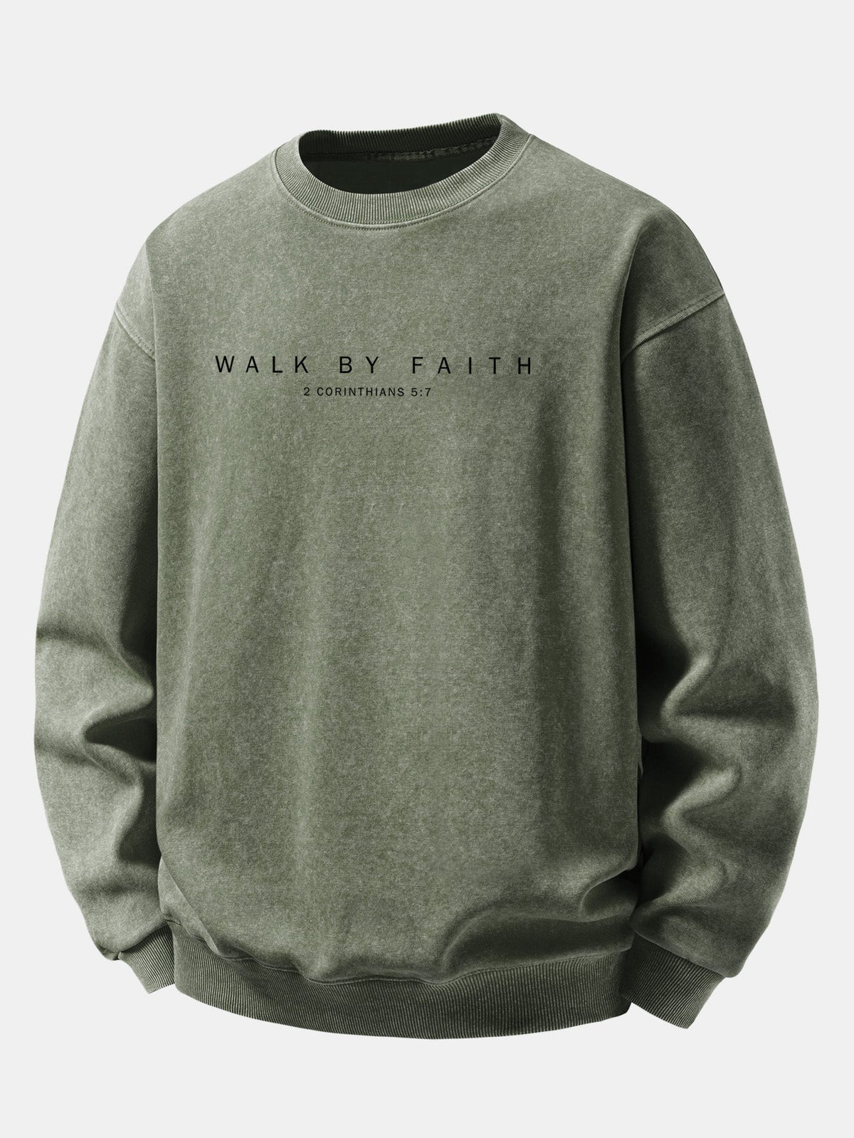 "Walk By Faith" Washed Distressed Sweatshirt
