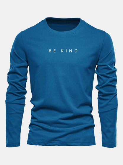 "Be Kind" Long Sleeve Cotton T-Shirt