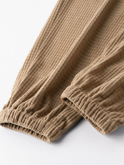 Waffle Texture Corduroy Joggers