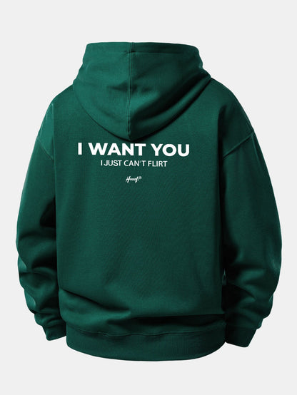 Moletom com capuz e caimento confortável com estampa “I Want You Back”