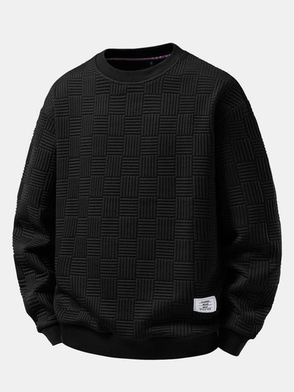 Striped Jacquard Relaxed Sweatshirt