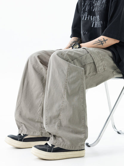 Vintage Washed Barrel Leg Cargo Trousers