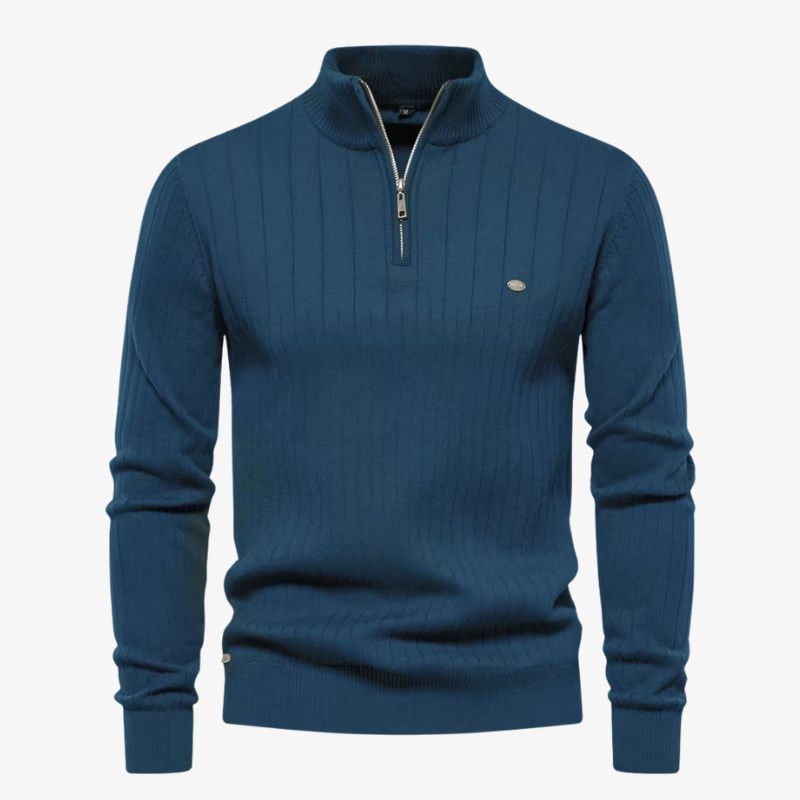 The Cavendish Ribbed Quarter-Zip Jumper