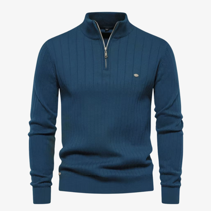The Cavendish Ribbed Quarter-Zip Jumper