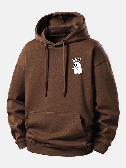 BOO Ghost Print Oversized Hoodie