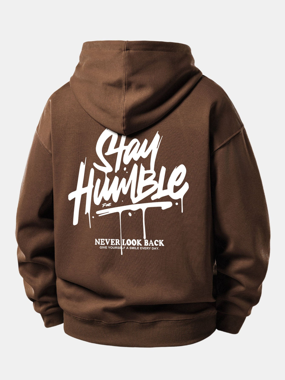 Moletom com capuz de caimento confortável com estampa “Stay Humble”
