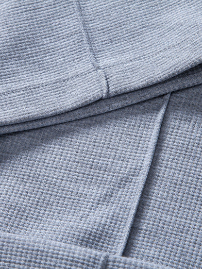 Calça Reta com Pregas e Tricô Waffle