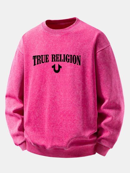 "True Religion" Washed Distressed Sweatshirt