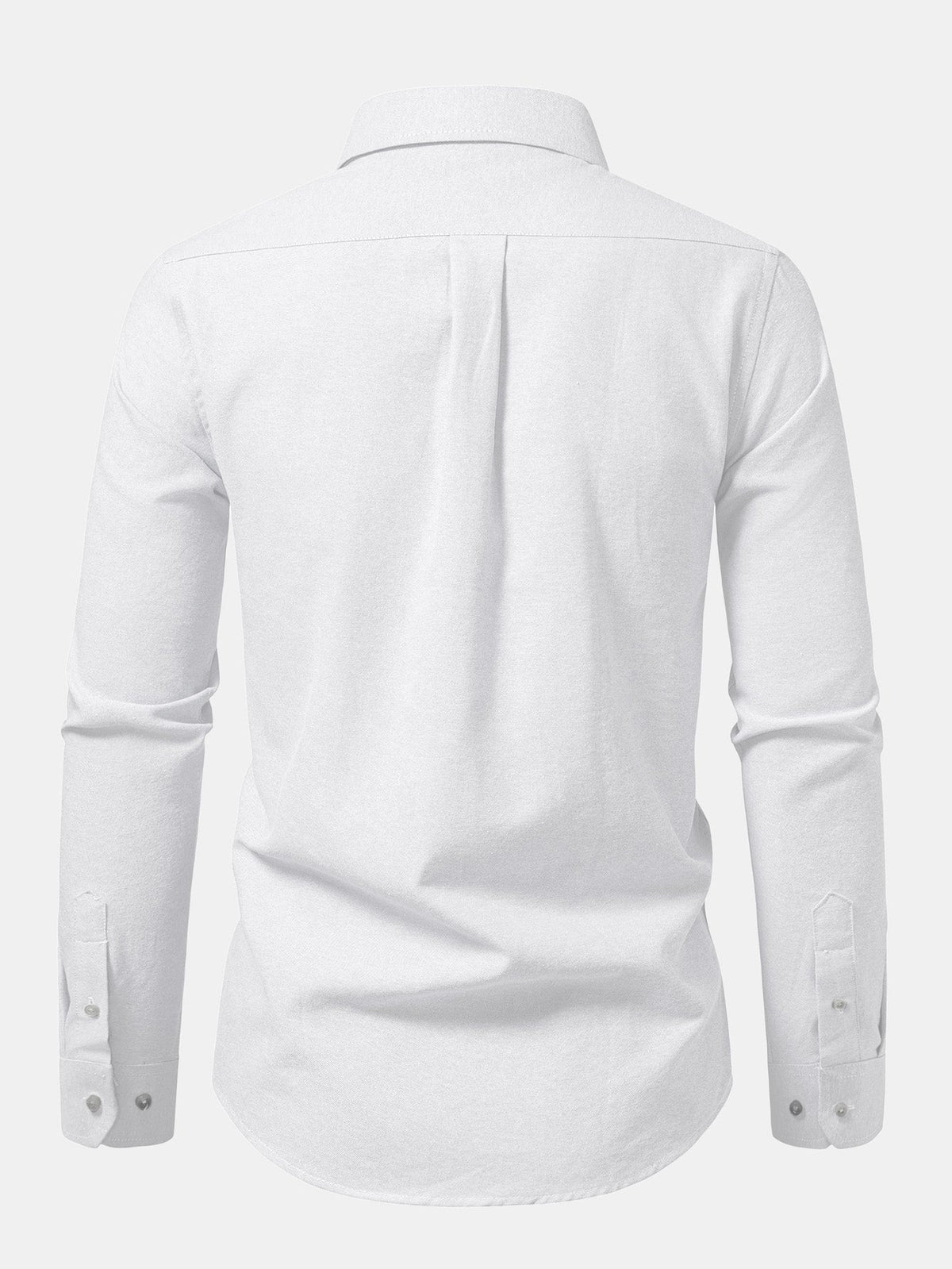 Camisa Oxford listrada com contraste e botões na gola