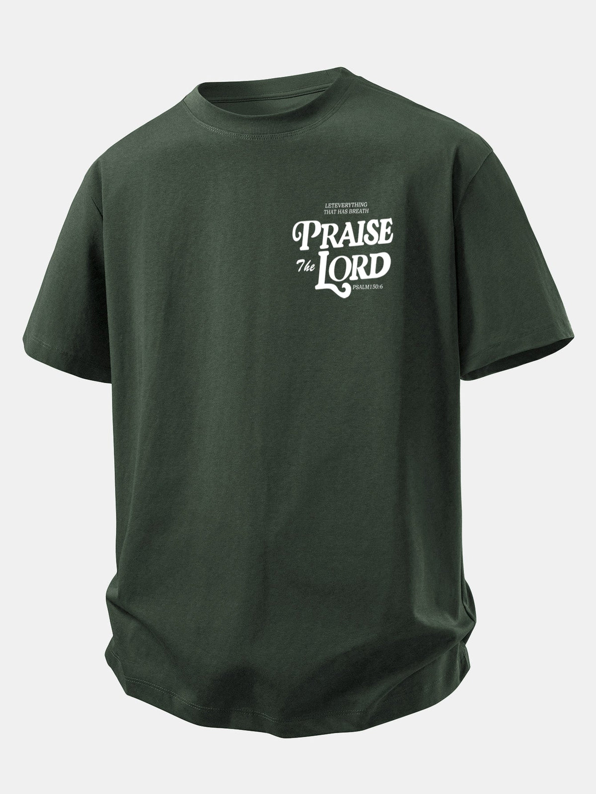 Camiseta de Algodão com Estampa Praise The Lord e Caimento Relaxado