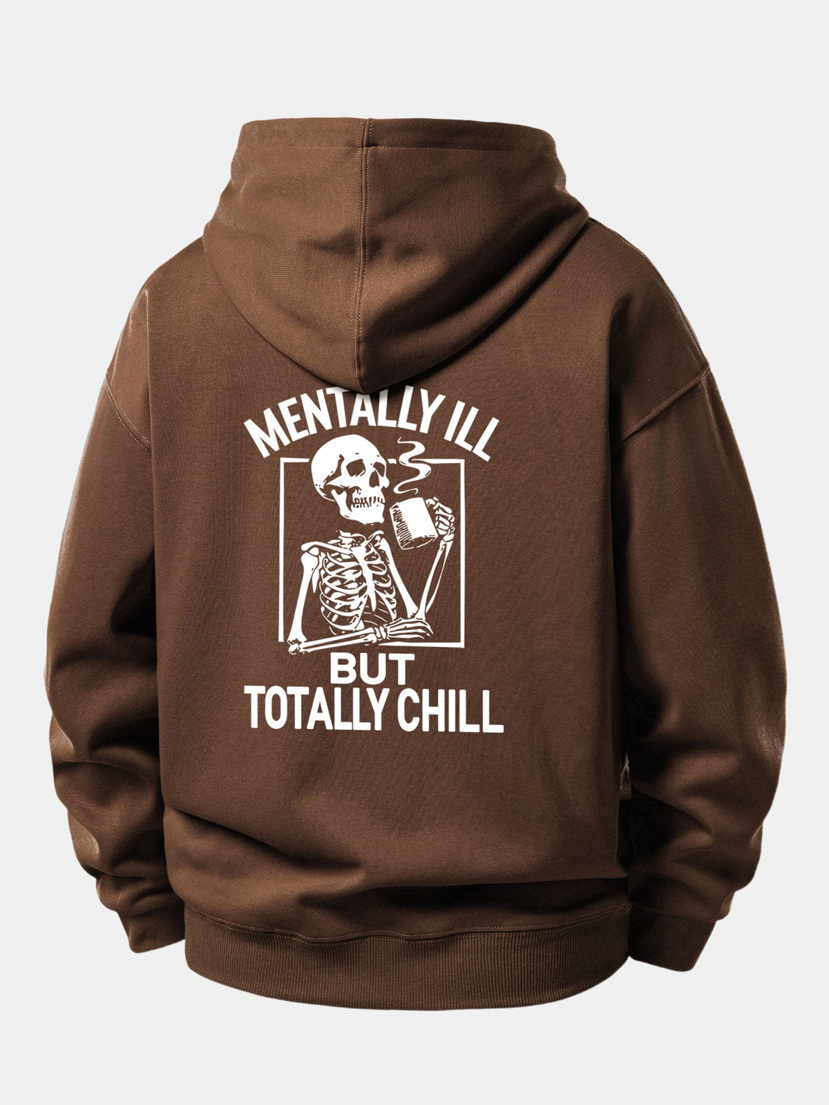 Coffee Skeleton Back Print Relaxed Sweatshirt