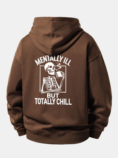 Coffee Skeleton Back Print Relaxed Sweatshirt