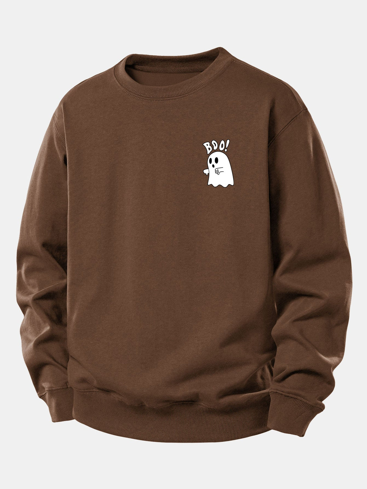 BOO Ghost Print Relaxed Sweatshirt