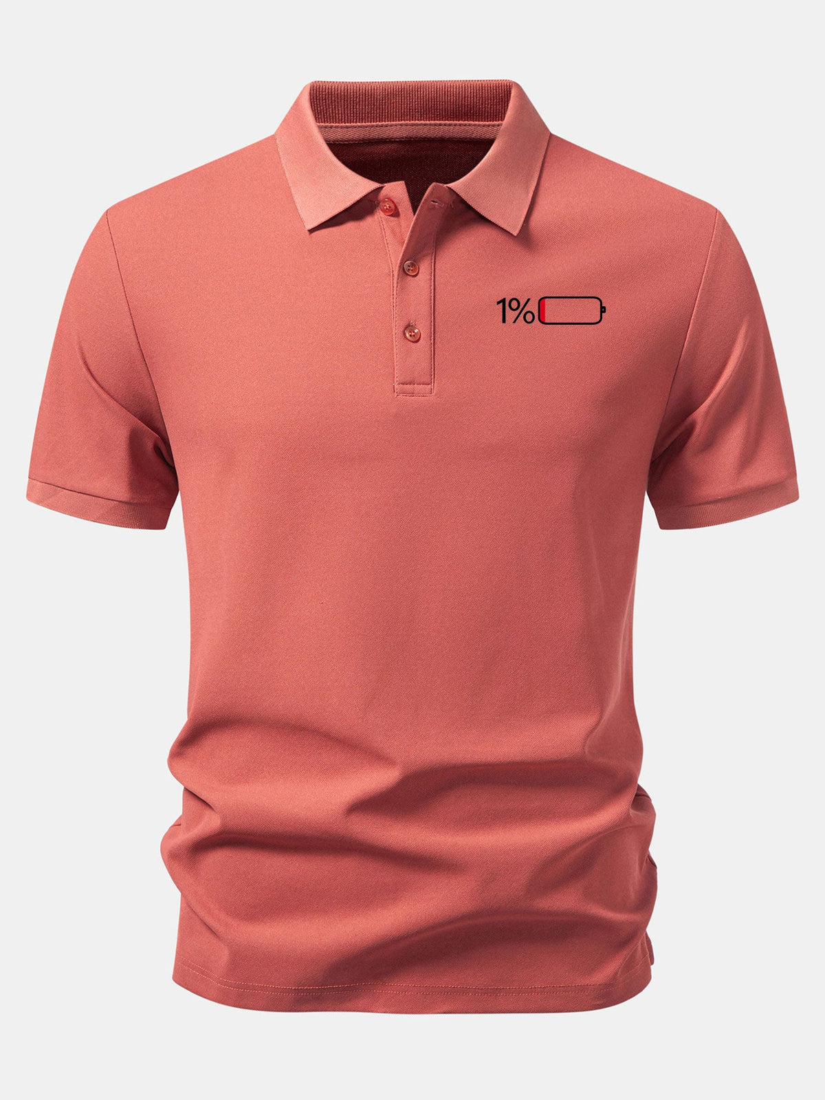 1% Battery Print Piqué Polo