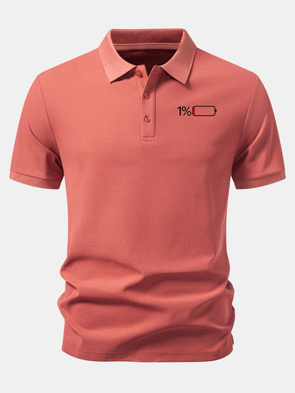 1% Battery Print Piqué Polo