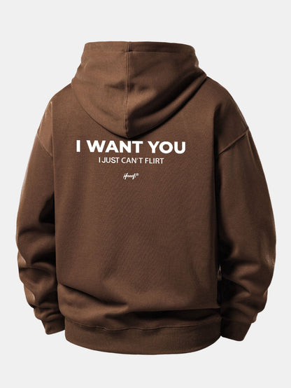 Moletom com capuz e caimento confortável com estampa “I Want You Back”