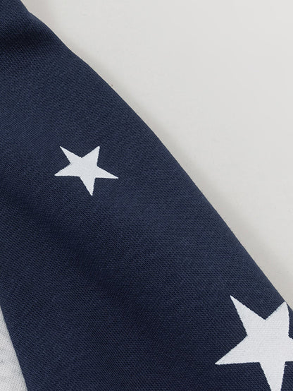 Star Print Quarter-Zip Raglan Sweatshirt