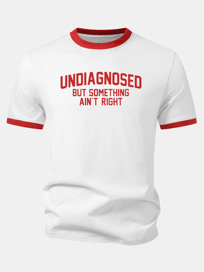 Camiseta com estampa de contraste “Não diagnosticado, mas algo não está certo” Ringer