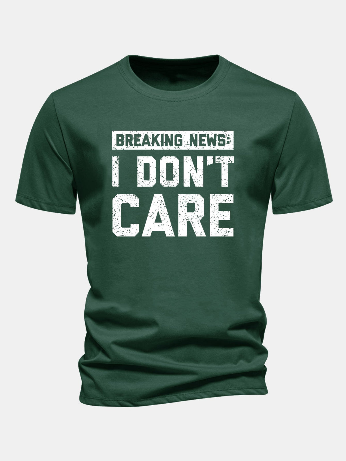 Camiseta de algodão com estampa “Eu não me importo” e corte regular