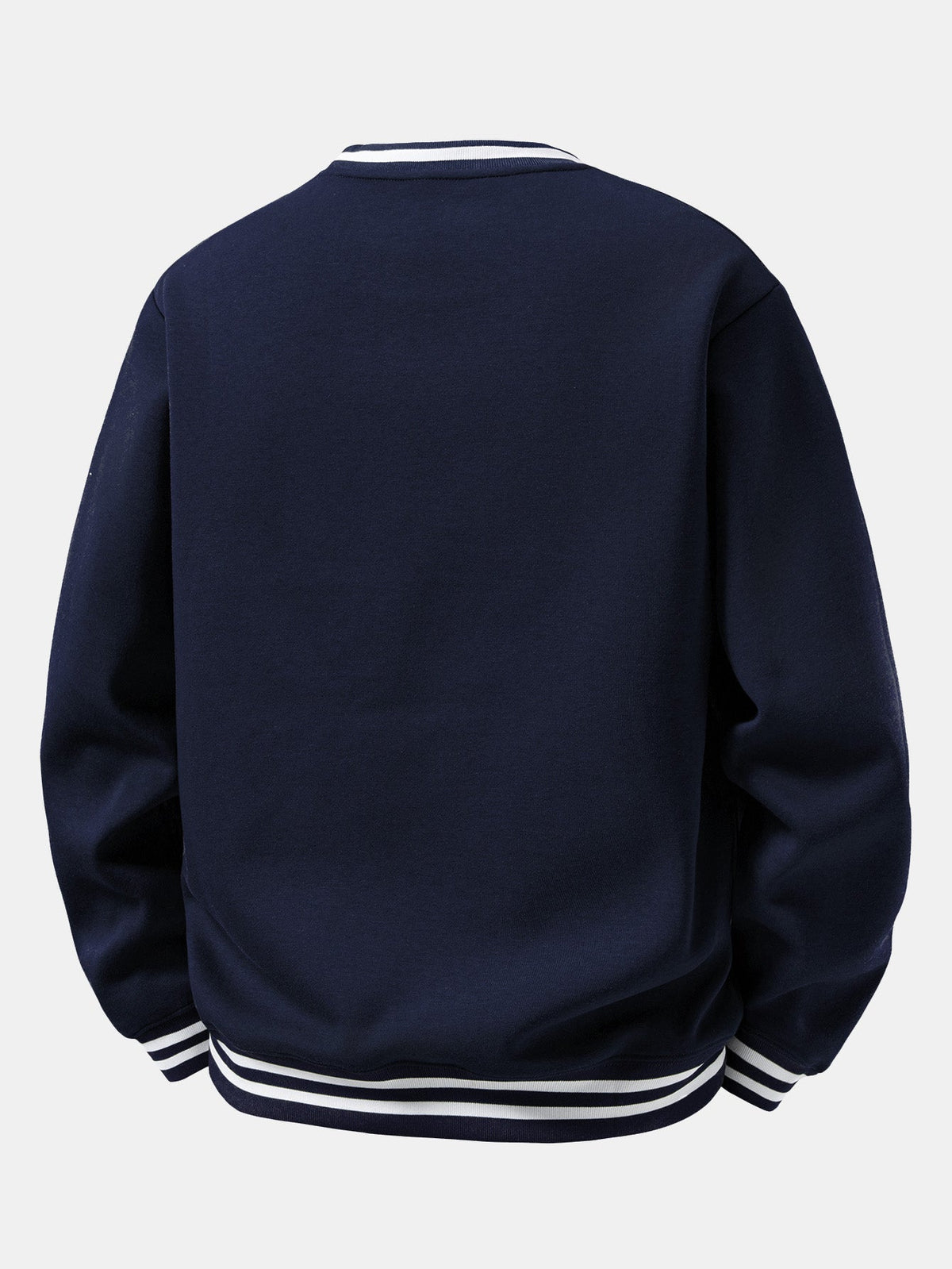 Star & Stripe Print Ribbed Crew Neck Sweatshirt